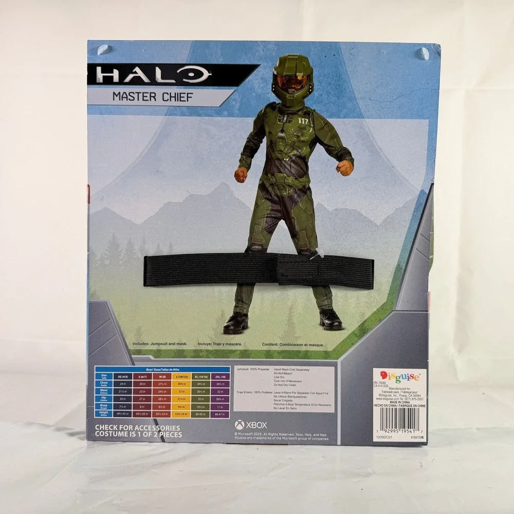 Halo Master Chief Costume Kids Boys Medium 8 Jumpsuit Mask Disguise